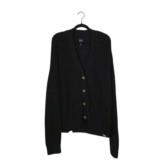GAP NWT Womens Cardigan Sweater Size XXL Black Pockets Casual Preppy - Picture 5 of 10